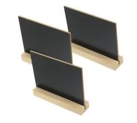 Veemoon 3 Pièces Mini Ardoises Tableaux Craie Double Face Bois Supports de Table pour Décoration de Fête Messages et Menus