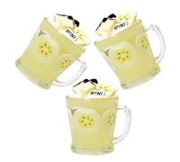 Veemoon 3 Pièces Miniature Dollhouse Cups with Realistic Summer Fruit Designs Lightweight Resin Mini Beverage Models for Creative Pretend Play and Educational Activities