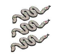 Veemoon 3 Pièces Patchs Serpent Perlé à Coudre avec Strass Appliques DIY pour Vêtements Chapeaux Sacs et Chaussures Accessoires de Décoration et Polyvalente