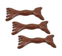 Veemoon 3 Pièces Peigne de Massage Bois avec Tête Double Outil Gua Sha pour Brosse à Dents Larges pour des Cheveux Fatigue