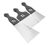 Veemoon 3 pièces Peigne Métallique Démêlant pour Cheveux Bouclés Épais ou Fins Peigne Afro Acier Inoxydable pour Coiffure et Soin