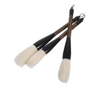 Veemoon 3 Pièces Pinceaux Calligraphie Chinoise Poils de Chèvre Lot Grand Moyen Petit pour Peinture Sumi Kanji avec Manche Large Ergonomique pour Tracés