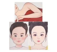 Veemoon 3 Pièces Planche D'entraînement au Maquillage du Visage Réutilisable en Plastique Modèles Colorés Lavables pour Artistes et Cours D'art