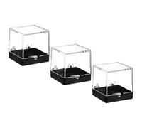 Veemoon 3 Pièces Vitrine Transparente de Rangement pour Spécimens, Boîte D’Affichage Transparente en Plastique, Réutilisable, Simple et Élégante, pour Minéraux, Cristaux et Figurines,
