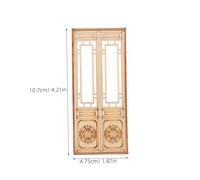 Veemoon 3 Pièces Wooden Dollhouse Double Doors Traditional Chinese Style Movable Miniature Doors for DIY Dollhouse Accessories and Mini Garden Decoration