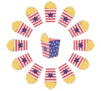 Veemoon 30 Boîtes à Pop-Corn en Papier Motif Américain et Français Contenants Légers et Résistants pour Snacks et Bonbons pour Fêtes Nationales et Anniversaires