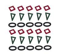 Veemoon 30 pièces Boucles Oreilles Géométriques Triangles Verts Carrés Ovales Noirs Accessoires DIY pour Femmes et Filles Parfaits pour Fêtes Décoration de Costumes