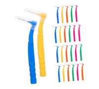 Veemoon 30 pièces Brosse Interdentaire Nettoyage des Dents Brossettes Manuelles pour Dentaires Pratiques pour Famille et Voyage Jaune Rose Vert Orange Bleu