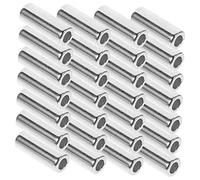 Veemoon 30 Pièces Perles Cylindriques en Alliage Métal Argenté pour Macramé, Surface Lisse sans Bavures, Légères, Décoration DIY pour Pantalons et Pots de Plantes