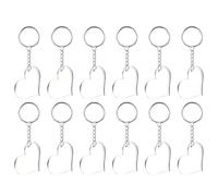 Veemoon 30 Pièces Porte-clés en Acrylique Cœur Vierge, Lot D’ébauches | Léger et Facile à Transporter, pour Étiquettes de Paquet et Créations Personnalisées, Films Protecteurs