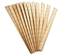 Veemoon 30 Pièces Règle Droite à Double Échelle en Bois Khaki Résistante à L'usure, Facile à Ranger, pour L'école Salle de Classe, 30 Cm pour Étudiants et Enseignants
