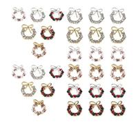 Veemoon 30pièces Décorations pour Ongles Noël Breloques Guirlande Clous Couronnes Stickers Manucure Noël