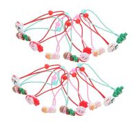 Veemoon 30pièces Lot de Élastiques à Cheveux de Noël pour Fille Accessoires de Coiffure sans Abîmer les Cheveux Bandeaux Colorés pour École Fêtes