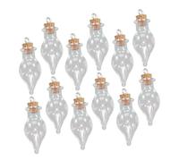 Veemoon 32 pièces Mini Bouteilles Verre Goutte d'eau avec Bouchon Liège Flacons Transparents pour Loisirs Manuels DIY Décorations Suspendues pour Messages Sable Coquillages Accessoires
