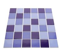 Veemoon 36 Pièces Carrelage Piscine Céramique Bleu Brillant Mosaïque sans Joint pour Piscine Extérieure Étang Bain Facile à Coller Design Unique DIY et Rénovation Salle de Bain