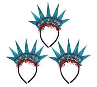 Veemoon 3pcs Bandeaux Créatifs en Abs de Couronne, Accessoires Cheveux Décoratifs pour Fêtes, Coiffure du Jour de L'indépendance, Tenue Ferme et Légère