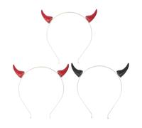 Veemoon 3pcs Bandeaux Diaboliques en Alliage de Zinc Cornes de Diable, Accessoires de Costume Attrayants pour Cheveux, pour Bars et Danses Halloween Couleur Aléatoire