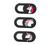 Veemoon 3pièces Cache De Confidentialité pour Caméra Curseur Coulissant Couverture De Webcam Dessin Animé Licorne Lot de Design Fin Et Léger Protection Anti-espionnage Compatible Ordinateu