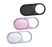 Veemoon 3pièces Cache Webcam Métallique Protection Glissière Ultra Fine pour Ordinateur Portable Smartphone Tablette Sécurité Vie Privée