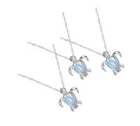 Veemoon 3pièces Collier Pendentif Tortue Lumineux Alliage Collier Bijoux Décoration Pour Femme De Trois Couleurs Mélangées
