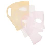 Veemoon 3Pièces Couvertures de Masque Facial Silicone Réutilisables Lot Crochets Oreille Hydratation Optimale pour Soins Peau Rose Transparent Doré