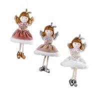Veemoon 3pièces Décoration Suspendue Ange Poupée pour Sapin De Noël Fantaisie Couleurs Gris Or Rose Rose Ornement Suspendu De Fête Noël Accueil Fe Te