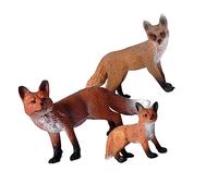 Veemoon 3pièces Lot de Ornement De Simulation pour Décoration De Bureau Modèle Réaliste Jouet Animalier Grand Petit Renard