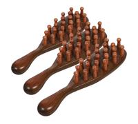 Veemoon 3pièces Peigne de Massage du Chevelu Portable Bois Outil Multifonction pour Cheveux Secs Peigne à Gratter pour Soins Capillaires