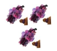Veemoon 3pièces Pince à Cheveux Tissu Fleuri Avec Perles Pour Chignon Et Queue De Cheval Accessoire Femme Et Fille