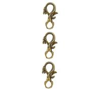 Veemoon 3pièces Porte-Clef Dragon Laiton Vintage Clasp Pratique Et pour Clés De Voiture Et Accessoires Créatif pour Et Famille
