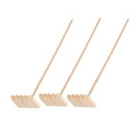Veemoon 3pièces Râteau Bambou pour Bac à Sable Mini Outils de Jardin Zen Accessoires pour Micro-Jardins Maison et Bureau