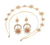 Veemoon 3pièces Serre-tête Lune Et Soleil Bandeau Créatif Pour Cheveux Accessoire Photo Décoratif Pratique Pour Fêtes Lot