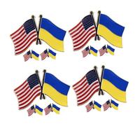 Veemoon 4 Ensembles Broche À Double Drapeau Nous Broche Drapeau National Goupille De Drapeau Broche Drapeau Des États Unis Épinglette Nationale Pour Alliage 3 Pièces * 4