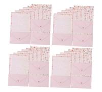 Veemoon 4 ensembles Papeterie Décorative Kit de Lettres avec Enveloppes Animaux et Fleurs pour Écrire des Notes Poèmes et Lettres Amour