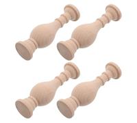 Veemoon 4 Pièces Balustres en Bois Traditionnels pour Escaliers Intérieurs, Finition Polie Résistante Gauchissement, Inspiration Pilier Romain Beige pour Décoration Artisanale