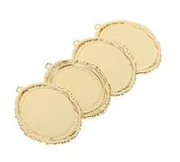 Veemoon 4 Pièces Baroque Oval Bezel Pendant Trays Metal Frame Secure Pearl Holder Necklace Making Accessories DIY Jewelry Findings