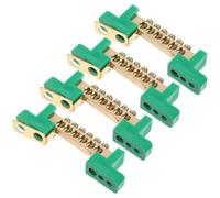 Veemoon 4 Pièces Barre de Mise Terre Cuivre Positions Borne de Connexion Électrique pour Distribution Conductivité Élevée Barrette pour Boîtier Électrique
