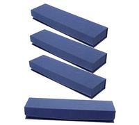 Veemoon 4 pièces Boîte à Stylo Rigide Étui de Protection Décoratif pour Stylos Plume et Bille Coffret Élégant Bleu pour Bureau et Voyage