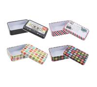 Veemoon 4 pièces Boîte de Rangement Rectangulaire Étain Vintage Petite Boîte Métallique Multi-usage pour Cartes Bijoux Bonbons et Accessoires et Pratique pour Maison et Cuisine