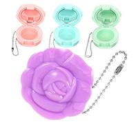 Veemoon 4 Pièces Boîtes de Rangement pour Maquillage Conteneurs de Cosmétiques Réutilisables pour Filles et Femmes Étuis à Ombres à Paupières et Rouges à Design de Rose Pratiques et