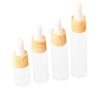 Veemoon 4 pièces Bouteilles Verre Pipette Flacons Vides pour Huiles Essentielles Échantillons et Rechargeables et Portables Précision de Distribution des