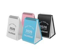 Veemoon 4 Pièces Calendrier de Bureau Petit Calendrier à Mobiles Planificateur Portable pour Organisation Quotidienne