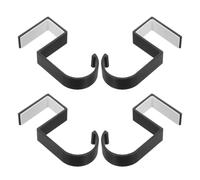 Veemoon 4 pièces Crochets de Bureau Robustes pour Sacs et Accessoires Support Portable Latéral Suspension Sous Table pour Étudiants et Professionnels Noir Sable