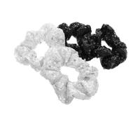 Veemoon 4 Pièces Élastiques à Cheveux De Noël En Satin Avec Paillettes Bandeaux Métallisés Jumbo Argentés Sirène Pour Femmes Et Filles