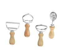 Veemoon 4 pièces Emporte Dumplings Alliage avec Manche Antidérapant Moules Rond Carré Coeur pour Pâte et Pâtisserie Outils de Cuisine Polyvalents pour Fabrication de Raviolis et Biscuits