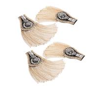 Veemoon 4 Pièces Épaulettes Punk Dorées à Glands Métalliques Décorations Rétro pour Blazer Accessoires Mode Femme Faciles à Fixer Résistantes et Stylées