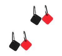 Veemoon 4 Pièces Étui Silicone Souple Antichoc pour Tile Mate Pro Coque de Protection avec Clip Fixe Rouge et Noir Compatible Tracker Portable