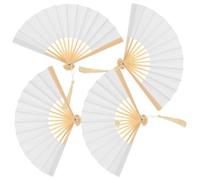 Veemoon 4 pièces Éventails Miniatures Pliants à Main pour Poupées Ventilateurs Papier Portables Accessoires DIY Vintage Décoration Photographie Compact et Léger