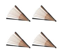 Veemoon 4 Pièces Kit Monture Éventail Bois Naturel pour Fabrication Éventails Chinois et Japonais DIY Cadre Bois Non Fini pour Déco Orientale Accessoires Ventilateur pour Mariages et Fêtes