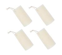 Veemoon 4 Pièces Lot de Éponges Exfoliantes Naturelles Loofah pour Bain Éponge Gommante pour Corps Améliore Absorption des Soins Texture Peau Améliorée pour Hommes et Femmes